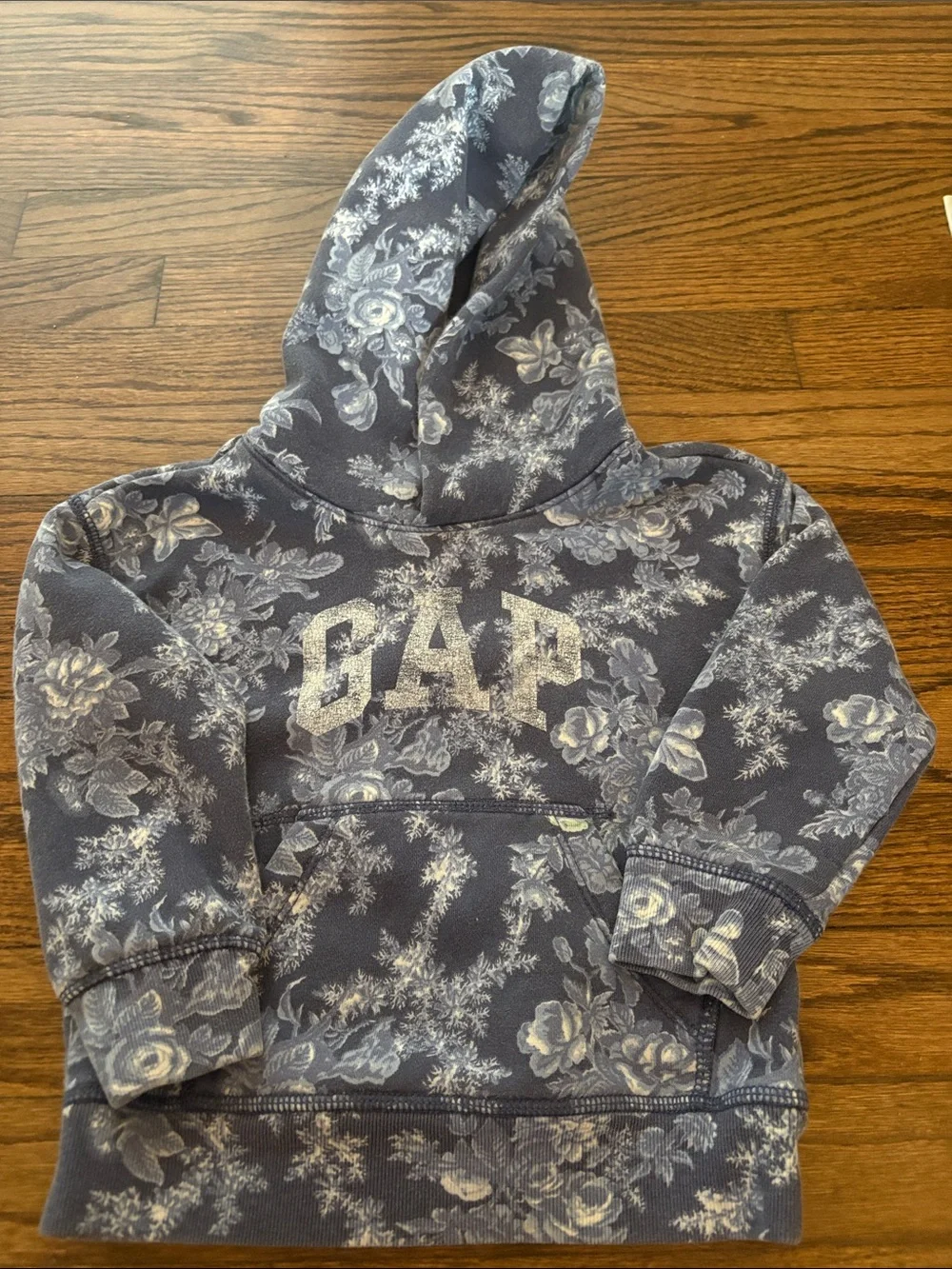 Kids Gap × LoveShackFancy Sz 3T Toddler Blue Floral Logo Hoodie read descriptio